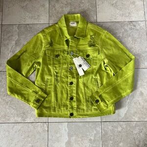 KDNK Lime Green Denim Jacket M